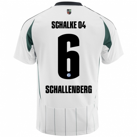 Kandiny Enfant Maillot Ron Schallenberg #6 Blanc Vert Tenues Extérieur 2024/25 T-Shirt