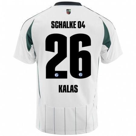 Kandiny Enfant Maillot Tomas Kalas #26 Blanc Vert Tenues Extérieur 2024/25 T-Shirt