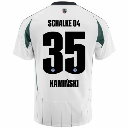 Kandiny Enfant Maillot Marcin Kaminski #35 Blanc Vert Tenues Extérieur 2024/25 T-Shirt