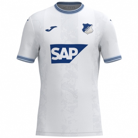 Kandiny Enfant Maillot Jacob Bruun Larsen #29 Blanc Bleu Tenues Extérieur 2024/25 T-Shirt