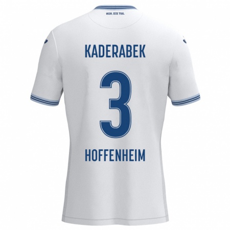 Kandiny Enfant Maillot Pavel Kaderabek #3 Blanc Bleu Tenues Extérieur 2024/25 T-Shirt