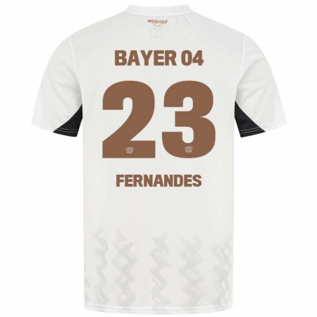 Kandiny Enfant Maillot Tyron Fernandes #23 Blanc Noir Tenues Extérieur 2024/25 T-Shirt