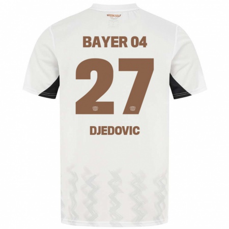 Kandiny Enfant Maillot Seldin Djedovic #27 Blanc Noir Tenues Extérieur 2024/25 T-Shirt