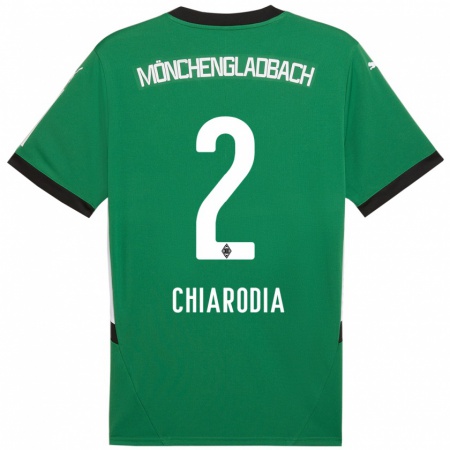 Kandiny Enfant Maillot Fabio Chiarodia #2 Vert Blanc Tenues Extérieur 2024/25 T-Shirt