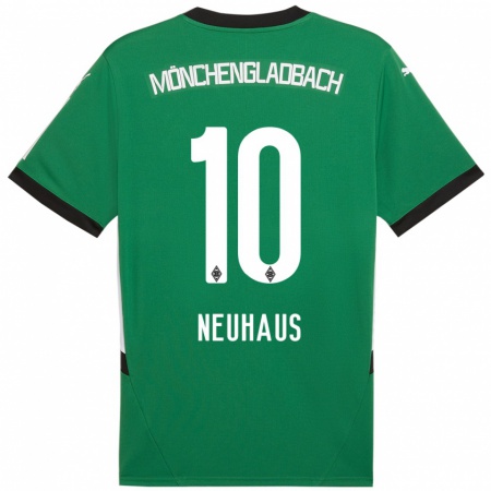 Kandiny Enfant Maillot Florian Neuhaus #10 Vert Blanc Tenues Extérieur 2024/25 T-Shirt