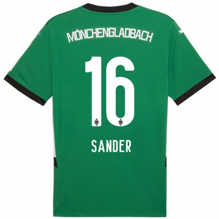 Kandiny Enfant Maillot Philipp Sander #16 Vert Blanc Tenues Extérieur 2024/25 T-Shirt