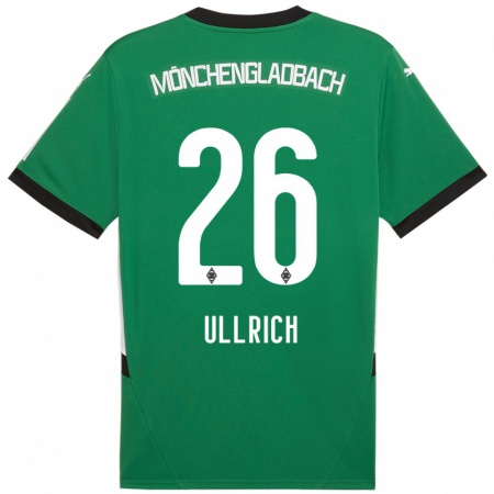 Kandiny Enfant Maillot Lukas Ullrich #26 Vert Blanc Tenues Extérieur 2024/25 T-Shirt