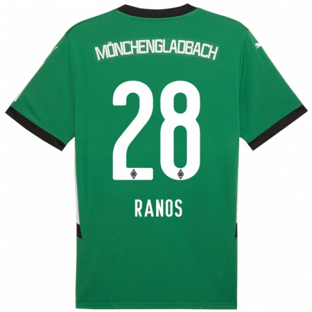 Kandiny Enfant Maillot Grant-Leon Ranos #28 Vert Blanc Tenues Extérieur 2024/25 T-Shirt