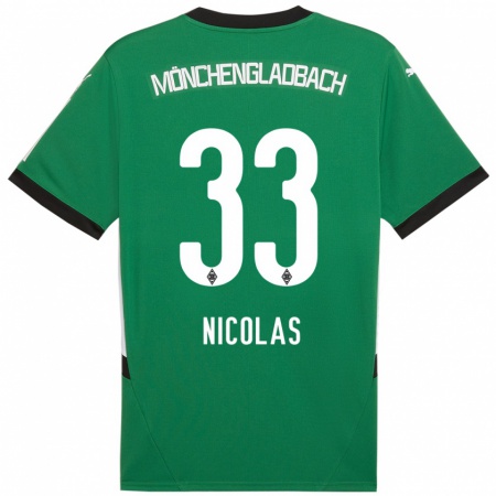 Kandiny Enfant Maillot Moritz Nicolas #33 Vert Blanc Tenues Extérieur 2024/25 T-Shirt