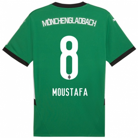 Kandiny Enfant Maillot Moustafa Moustafa #8 Vert Blanc Tenues Extérieur 2024/25 T-Shirt