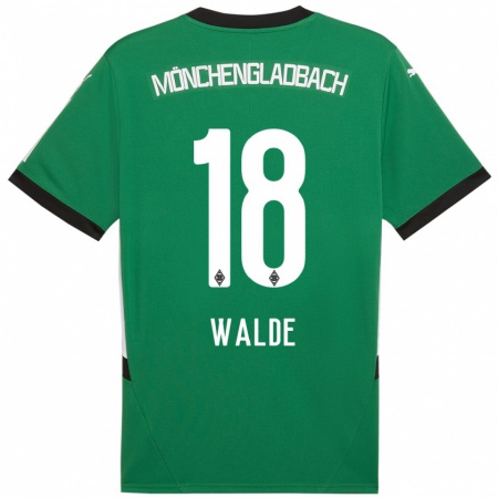 Kandiny Enfant Maillot Simon Walde #18 Vert Blanc Tenues Extérieur 2024/25 T-Shirt