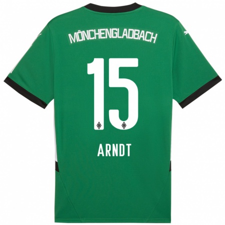 Kandiny Enfant Maillot Leo Arndt #15 Vert Blanc Tenues Extérieur 2024/25 T-Shirt