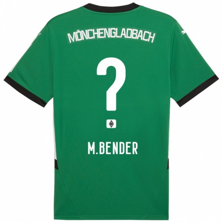 Kandiny Enfant Maillot Maurice Bender #0 Vert Blanc Tenues Extérieur 2024/25 T-Shirt