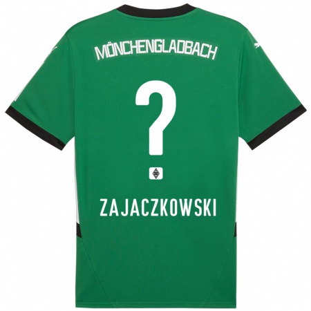 Kandiny Enfant Maillot Vincent Zajaczkowski #0 Vert Blanc Tenues Extérieur 2024/25 T-Shirt