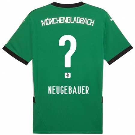 Kandiny Enfant Maillot Simon Neugebauer #0 Vert Blanc Tenues Extérieur 2024/25 T-Shirt