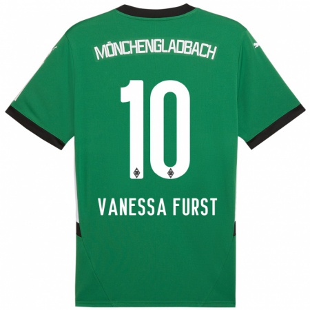 Kandiny Enfant Maillot Vanessa Fürst #10 Vert Blanc Tenues Extérieur 2024/25 T-Shirt