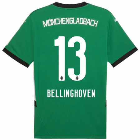 Kandiny Enfant Maillot Christina Bellinghoven #13 Vert Blanc Tenues Extérieur 2024/25 T-Shirt