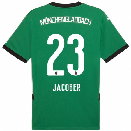 Kandiny Enfant Maillot Magdalena Jacober #23 Vert Blanc Tenues Extérieur 2024/25 T-Shirt