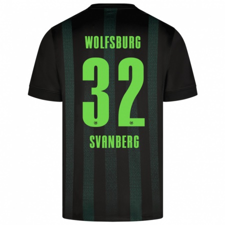 Kandiny Enfant Maillot Mattias Svanberg #32 Vert Foncé Tenues Extérieur 2024/25 T-Shirt