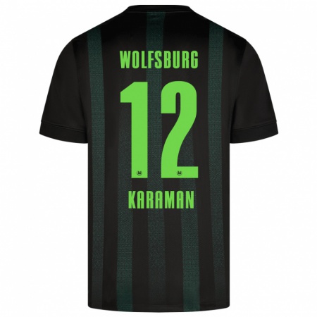 Kandiny Enfant Maillot Tarik Karaman #12 Vert Foncé Tenues Extérieur 2024/25 T-Shirt