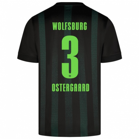 Kandiny Enfant Maillot Christian Östergaard #3 Vert Foncé Tenues Extérieur 2024/25 T-Shirt