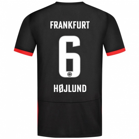 Kandiny Enfant Maillot Oscar Højlund #6 Noir Tenues Extérieur 2024/25 T-Shirt