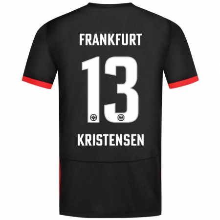 Kandiny Enfant Maillot Rasmus Kristensen #13 Noir Tenues Extérieur 2024/25 T-Shirt