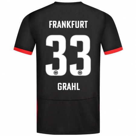 Kandiny Enfant Maillot Jens Grahl #33 Noir Tenues Extérieur 2024/25 T-Shirt