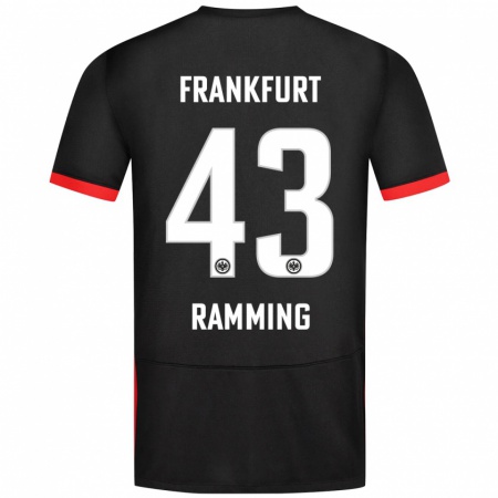 Kandiny Enfant Maillot Nils Ramming #43 Noir Tenues Extérieur 2024/25 T-Shirt