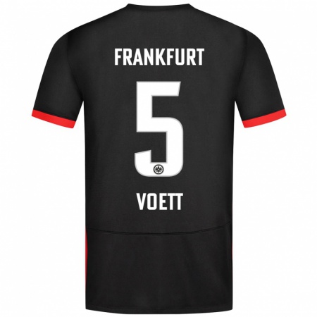 Kandiny Enfant Maillot Johannes Vött #5 Noir Tenues Extérieur 2024/25 T-Shirt