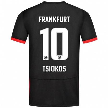 Kandiny Enfant Maillot Leonidas Ilias Tsiokos #10 Noir Tenues Extérieur 2024/25 T-Shirt