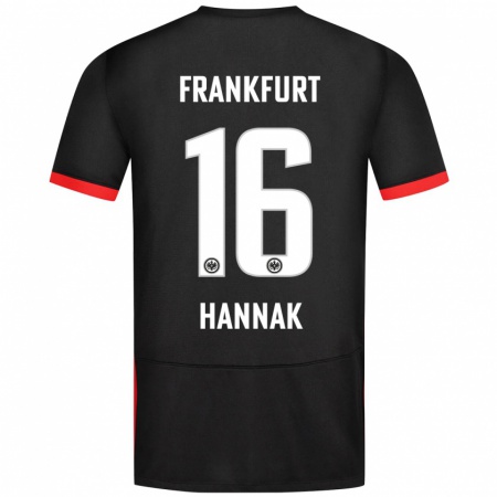 Kandiny Enfant Maillot Tim Hannak #16 Noir Tenues Extérieur 2024/25 T-Shirt