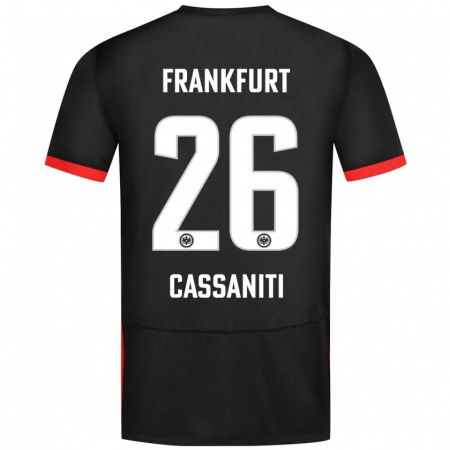 Kandiny Enfant Maillot Nino Cassaniti #26 Noir Tenues Extérieur 2024/25 T-Shirt