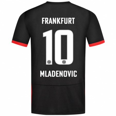 Kandiny Enfant Maillot Marko Mladenovic #10 Noir Tenues Extérieur 2024/25 T-Shirt