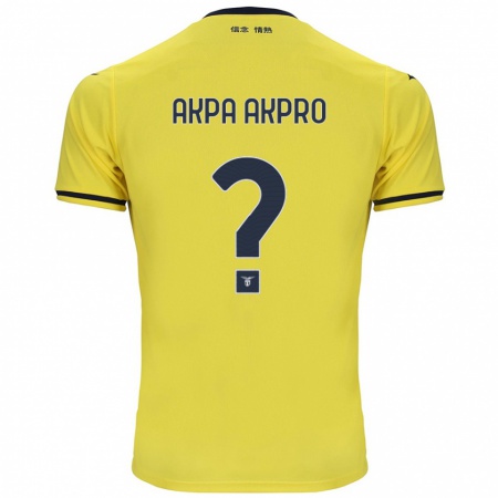 Kandiny Enfant Maillot Jean-Daniel Akpa Akpro #0 Jaune Tenues Extérieur 2024/25 T-Shirt