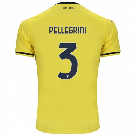 Kandiny Enfant Maillot Luca Pellegrini #3 Jaune Tenues Extérieur 2024/25 T-Shirt