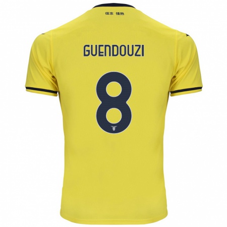 Kandiny Enfant Maillot Mattéo Guendouzi #8 Jaune Tenues Extérieur 2024/25 T-Shirt