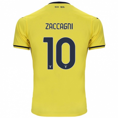 Kandiny Enfant Maillot Mattia Zaccagni #10 Jaune Tenues Extérieur 2024/25 T-Shirt