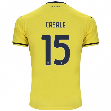 Kandiny Enfant Maillot Nicolò Casale #15 Jaune Tenues Extérieur 2024/25 T-Shirt