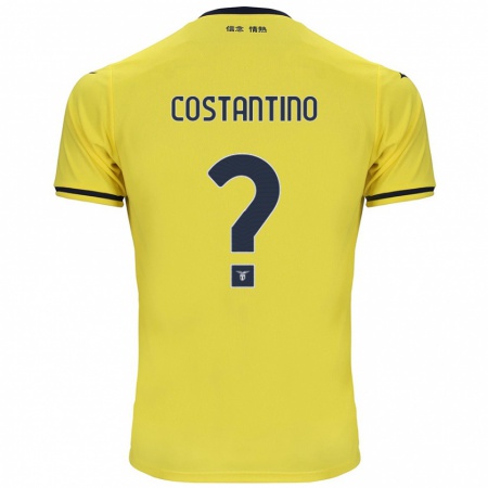 Kandiny Enfant Maillot Davide Costantino #0 Jaune Tenues Extérieur 2024/25 T-Shirt