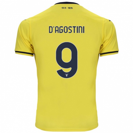 Kandiny Enfant Maillot Lorenzo D'agostini #9 Jaune Tenues Extérieur 2024/25 T-Shirt