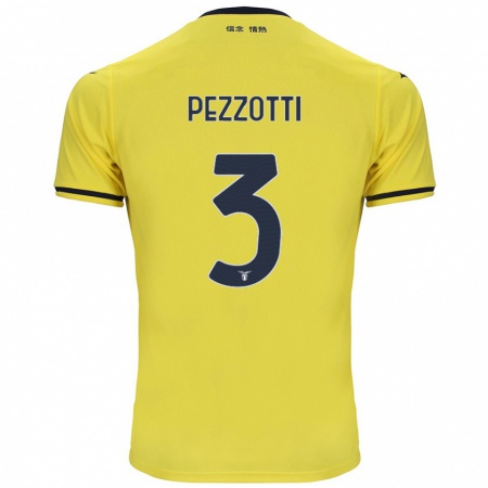 Kandiny Enfant Maillot Arianna Pezzotti #3 Jaune Tenues Extérieur 2024/25 T-Shirt