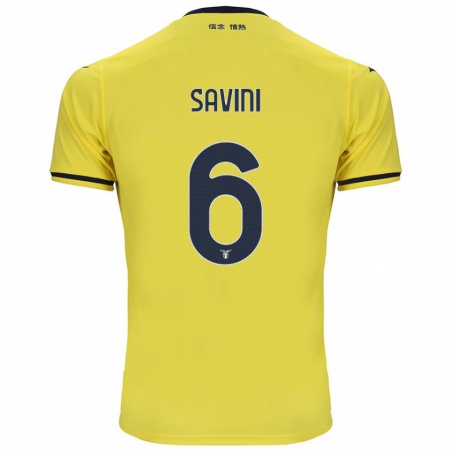 Kandiny Enfant Maillot Federica Savini #6 Jaune Tenues Extérieur 2024/25 T-Shirt