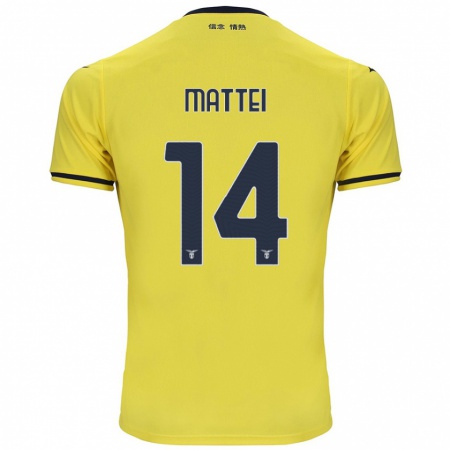 Kandiny Enfant Maillot Sarah Mattei #14 Jaune Tenues Extérieur 2024/25 T-Shirt