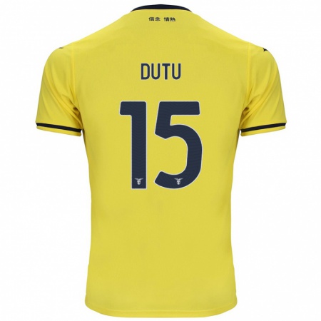 Kandiny Enfant Maillot Matteo Dutu #15 Jaune Tenues Extérieur 2024/25 T-Shirt