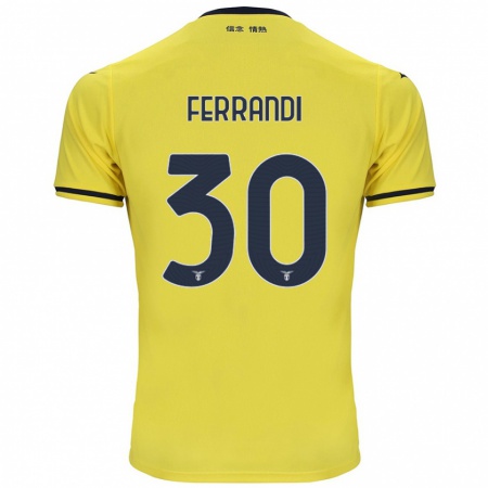 Kandiny Enfant Maillot Giulia Ferrandi #30 Jaune Tenues Extérieur 2024/25 T-Shirt