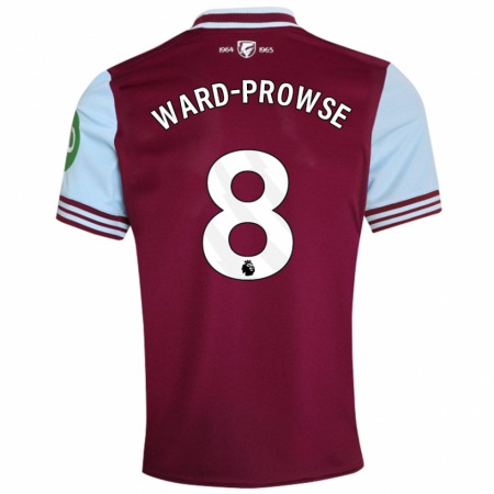 Kandiny Homme Maillot James Ward-Prowse #8 Rouge Foncé Tenues Domicile 2024/25 T-Shirt