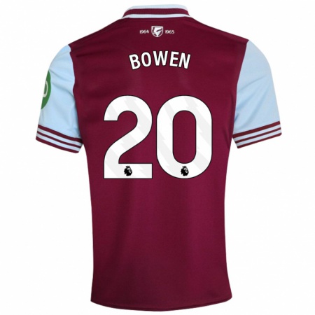 Kandiny Homme Maillot Jarrod Bowen #20 Rouge Foncé Tenues Domicile 2024/25 T-Shirt