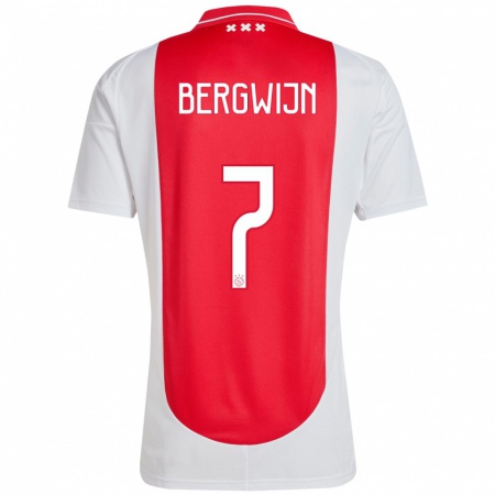 Kandiny Homme Maillot Steven Bergwijn #7 Rouge Blanc Tenues Domicile 2024/25 T-Shirt