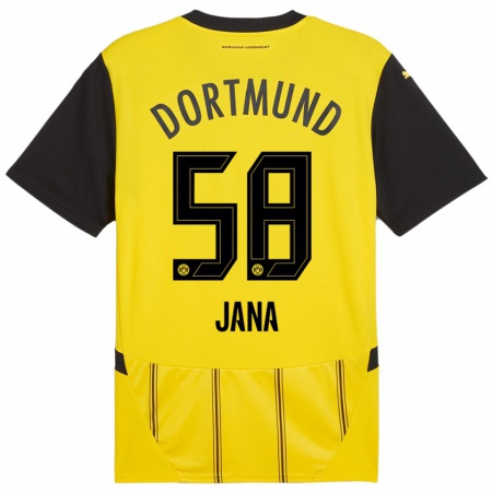 Kandiny Homme Maillot Nordberg Jana #58 Jaune Noir Tenues Domicile 2024/25 T-Shirt